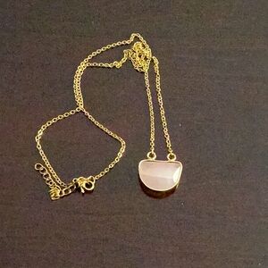 Pink Quartz Pendant Necklace